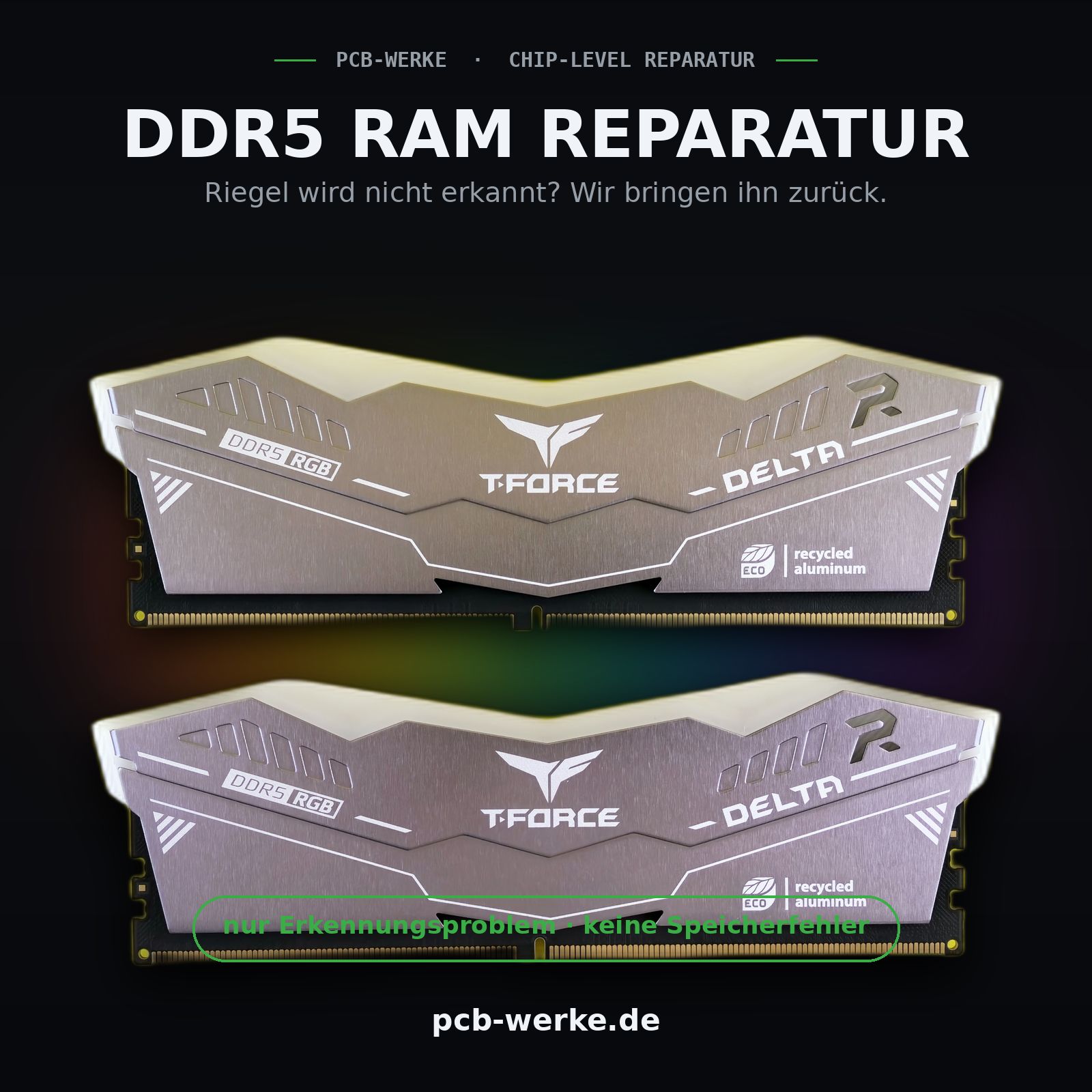 DDR5 RAM Reparatur bei PCB-WERKE – Riegel wird nicht erkannt